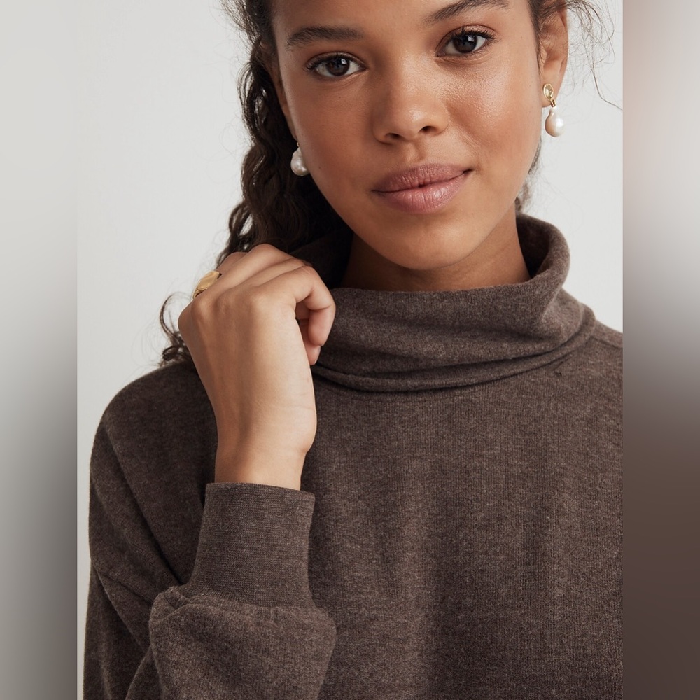 Madewell Brushed Jersey Funnelneck Sweater - Picture 5 of 10